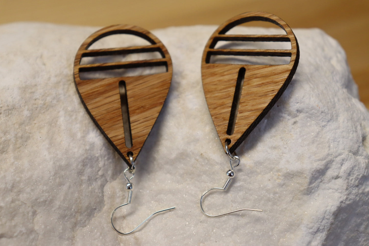 The Umbrella - Geometric Hardwood Earrings