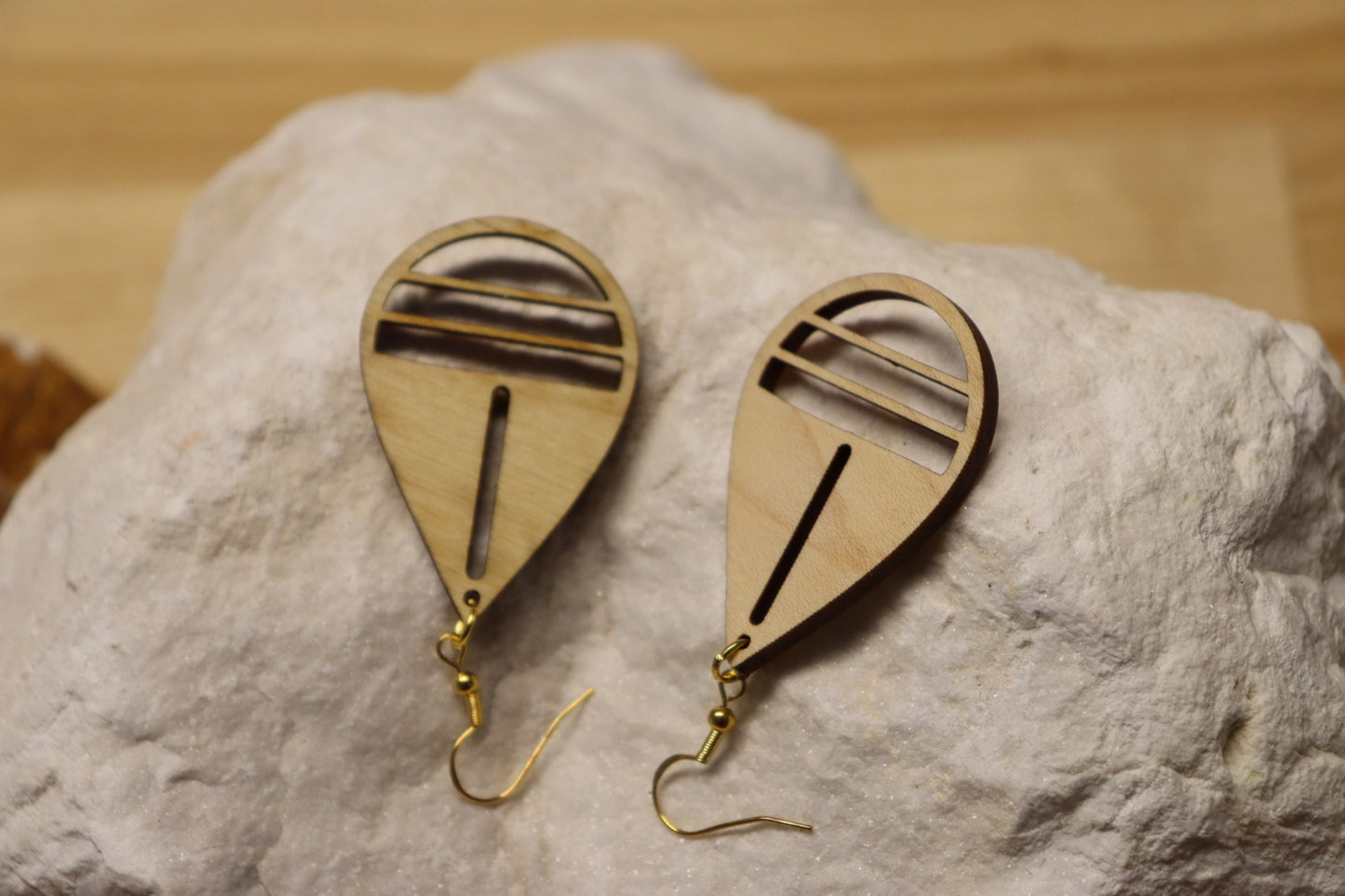 The Umbrella - Geometric Hardwood Earrings