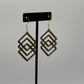 Geometric natural wood earrings, handmade with 925 sterling silver French hooks