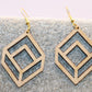 Geometric maplewood earrings with 925 sterling silver French hooks.