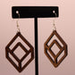 Geometric walnut earrings with 925 sterling silver French hooks. The perfect gift for her.