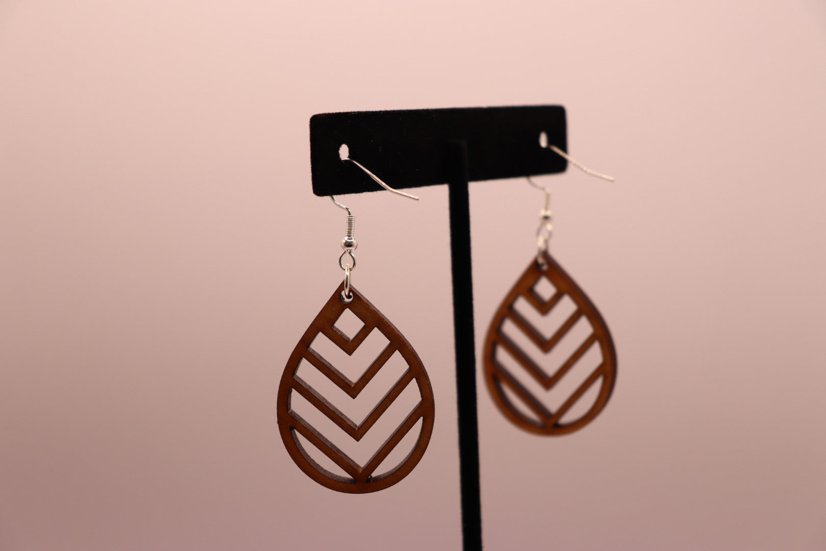 Cherry wood handmade earrings