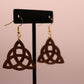 The Triquetra - Natural Wood Earrings